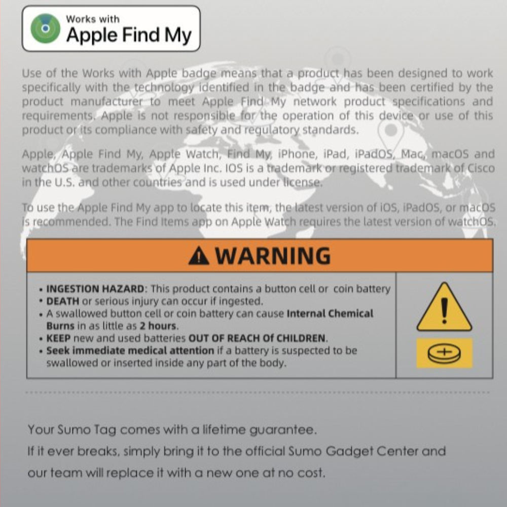 SUMO Tag: MFI-Certified Smart Tracker